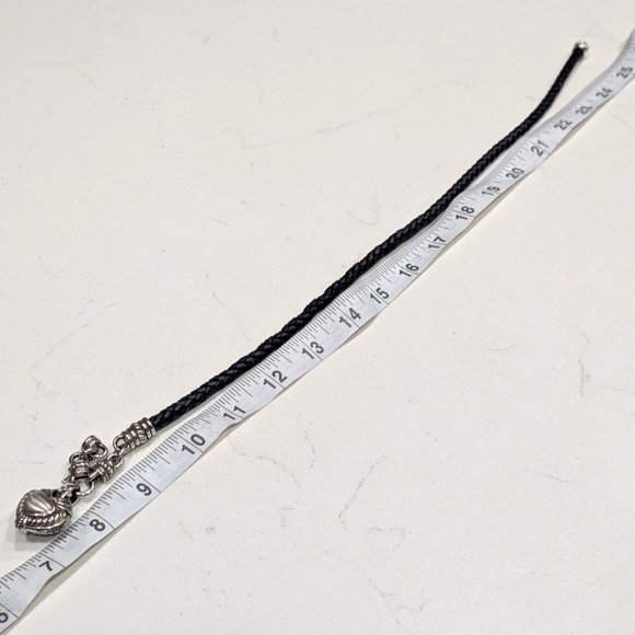 Judith Ripka 925 Sterling Silver Reversible CZ Heart Black Leather Necklace - Picture 11 of 12